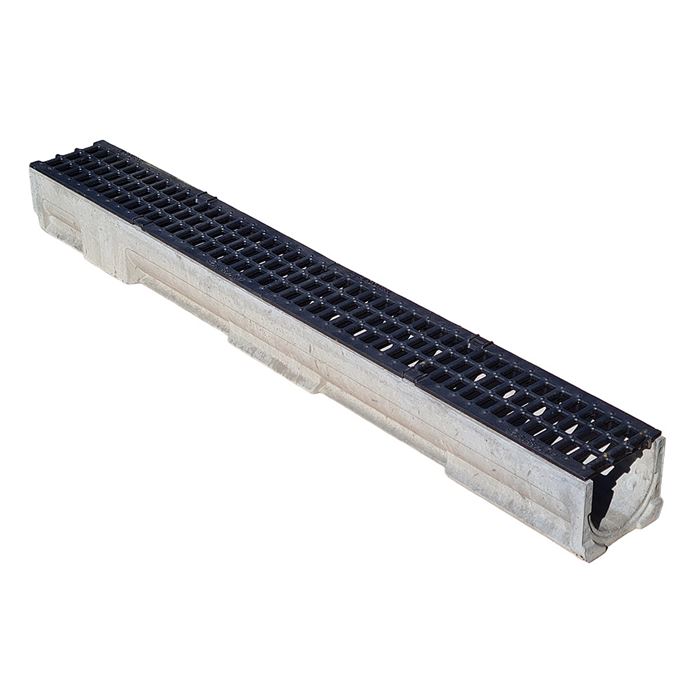 01 liatinovy Pojazdný žľab Hydro BG Filcoten self NW 100, výška 95mm, liatinový rošt NW100 B125kN