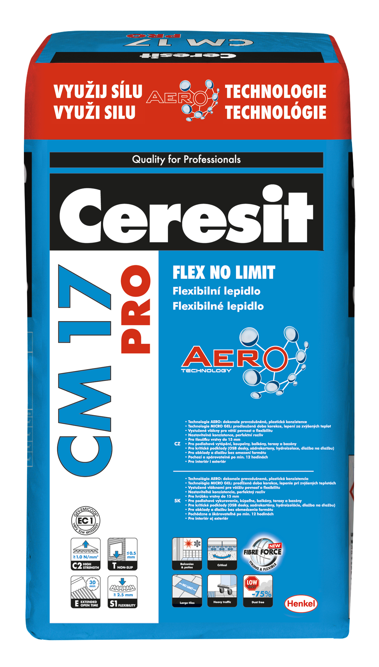 CM17_PRO_2021_CZ-SK Flexibilné lepidlo Ceresit CM 17, C2 TE S1